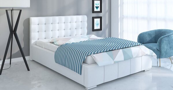 Čalúnená posteľ Napoli 120/200 cm s úložným priestorom madrid - ekokoža