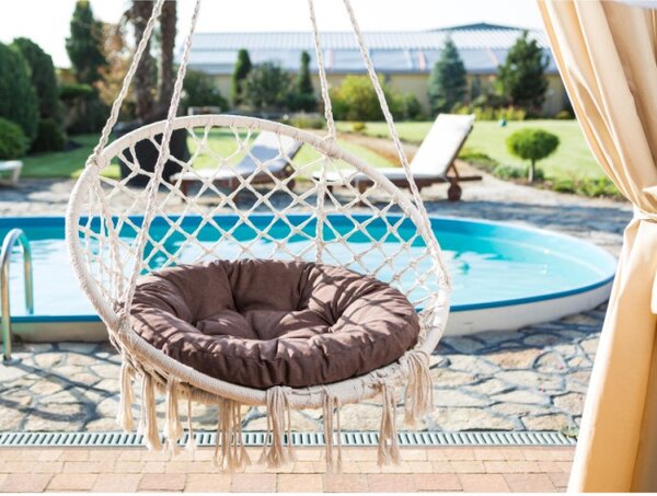 Malý vankúš na hojdačku STORK ekolen, hnedý