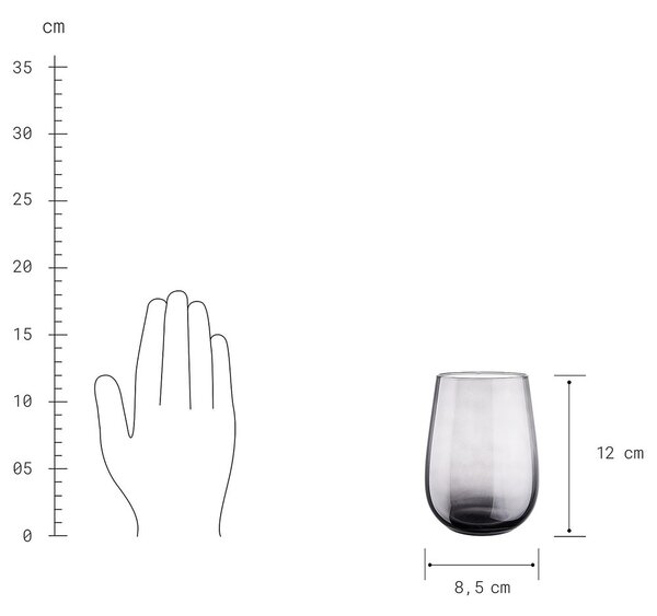 CALICO Pohár na vodu 590 ml - sivá