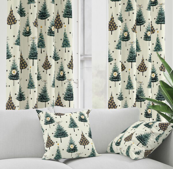 Ervi dekoračný záves Royal Lux - Vianočné stromčeky