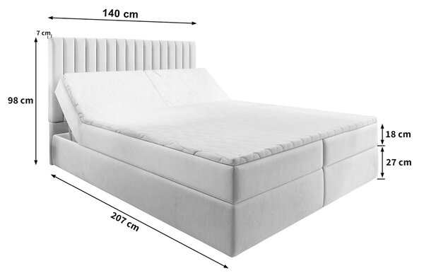 Manželská boxspring posteľ s úložným priestorom Murlo 140x200 - béžová