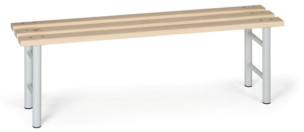 Šatníková lavička, sedák - laty, 1500 mm, sivé nohy