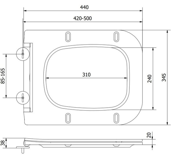 Mexen Madox, toaletné WC sedadlo s pomalým zatváraním, duroplast, čierna matná, 39154085