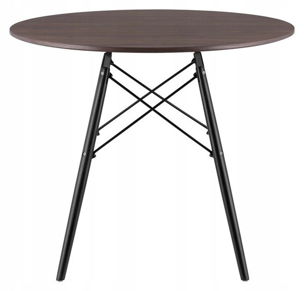 SUPPLIES LEO Škandinávsky jedálenský stôl dub 90 cm - tmavo hnedá