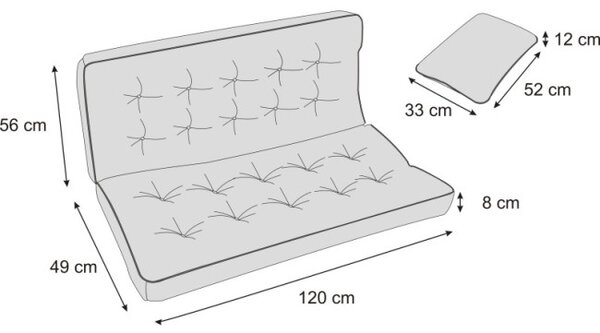 Vankúš na záhradnú hojdačku POLA 100 cm zelený oxford