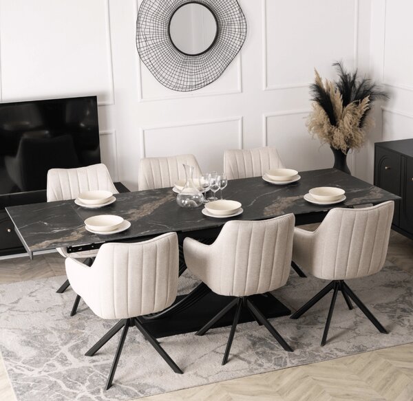 Keramický rozkladací stôl IBIZA 160-240 cm čierny