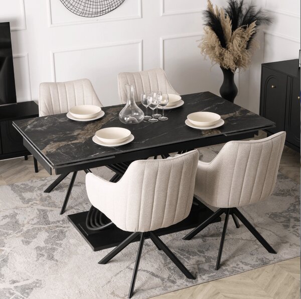 Keramický rozkladací stôl IBIZA 160-240 cm čierny