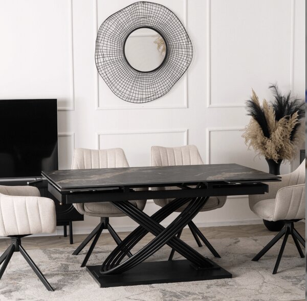 Keramický rozkladací stôl IBIZA 160-240 cm čierny