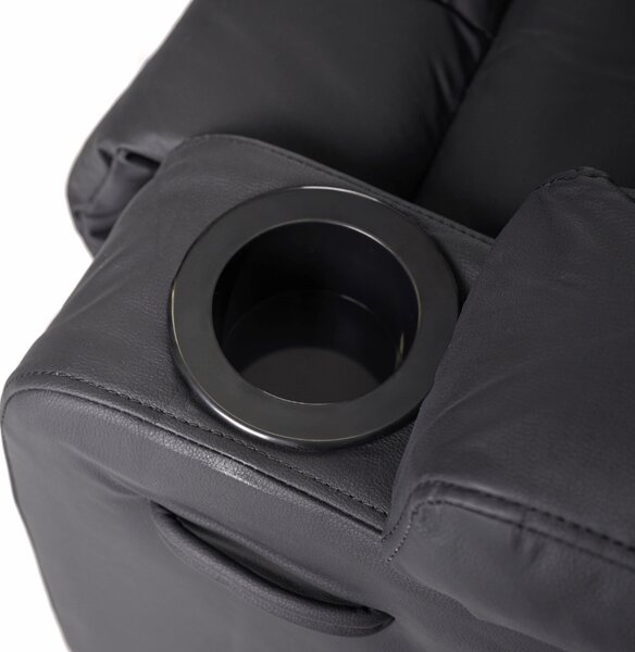 Masážne kreslo BOX, čierne, ekokoža