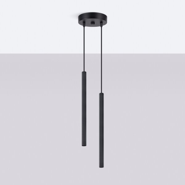 Sollux SL.1867 - Závesný luster na lankách ARCHE 2xG9/8W/230V čierna