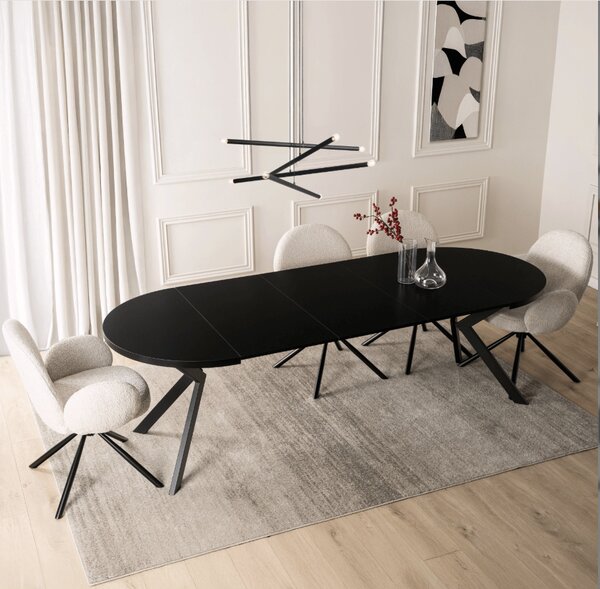 Rozkladací stôl LUKAS 100-250 cm čierny