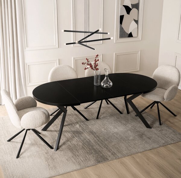 Rozkladací stôl LUKAS 100-250 cm čierny