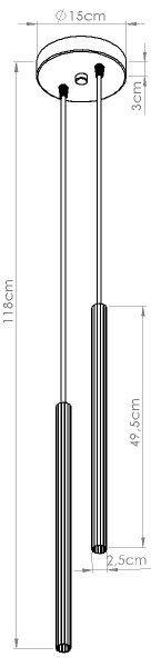 Sollux SL.1867 - Závesný luster na lankách ARCHE 2xG9/8W/230V čierna