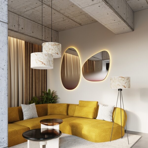 Sollux SL.1854 - Stojacia lampa NEVIA 1xE27/15W/230V mramor/béžová