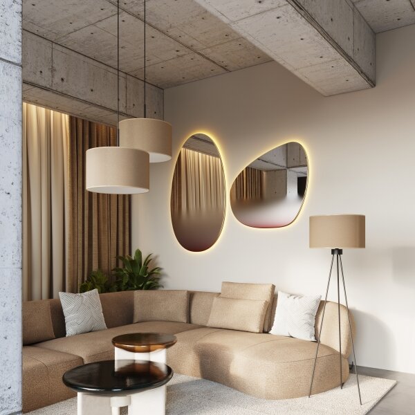 Sollux SL.1853 - Stojacia lampa NEVIA 1xE27/15W/230V taupe