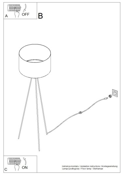Sollux SL.1853 - Stojacia lampa NEVIA 1xE27/15W/230V taupe