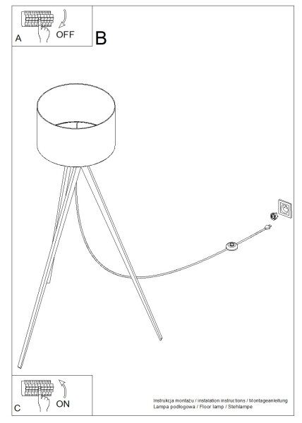 Sollux SL.1905 - Stojacia lampa NATT 1xE27/15W/230V béžovo-hnedá