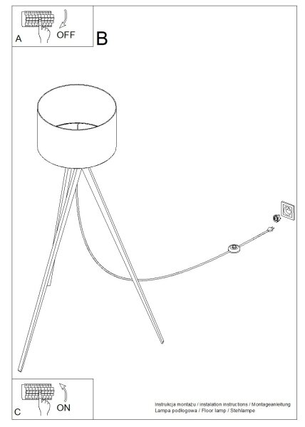 Sollux SL.1906 - Stojacia lampa NATT 1xE27/15W/230V modrá