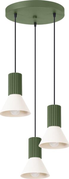Sollux SL.1873 - Závesné svietidlo s lankom ESTRIA 3xE14/10W/230V priemer 30 cm zelené
