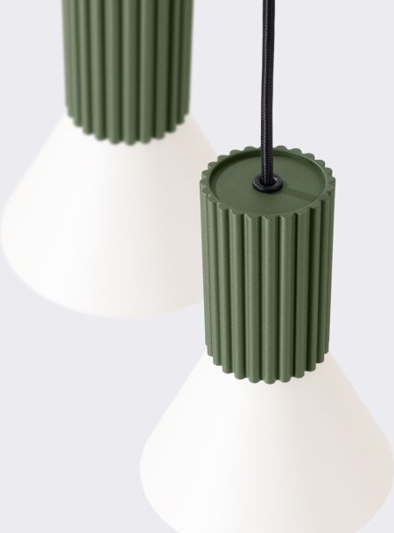 Sollux SL.1873 - Závesné svietidlo s lankom ESTRIA 3xE14/10W/230V priemer 30 cm zelené