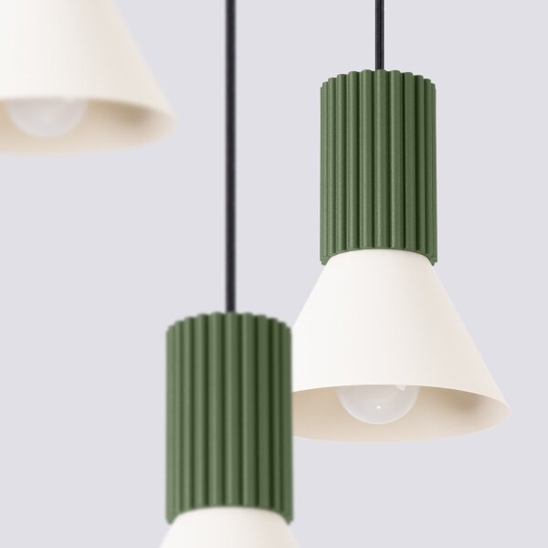 Sollux SL.1873 - Závesné svietidlo s lankom ESTRIA 3xE14/10W/230V priemer 30 cm zelené