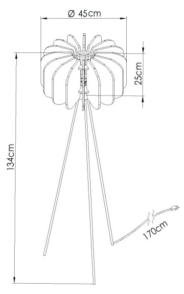 Sollux SL.1864 - Stojacia lampa MULA 1xE27/15W/230V žltá