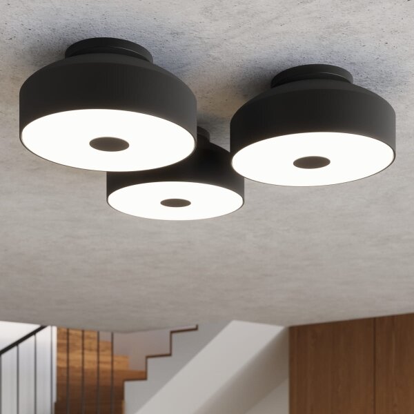 Sollux SL.1678 - Stropné svietidlo OMIQ 4xE27/15W/230V, priemer 30 cm, čierne