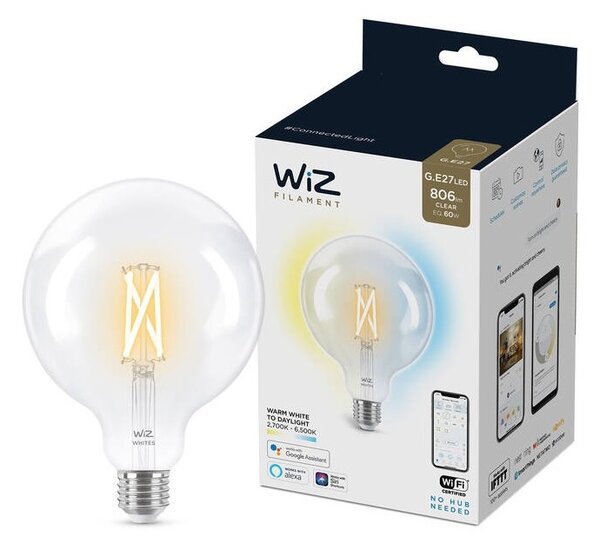 LED Stmievateľná žiarovka G125 E27/7W/230V 2700-6500K CRI 90 Wi-Fi - WiZ
