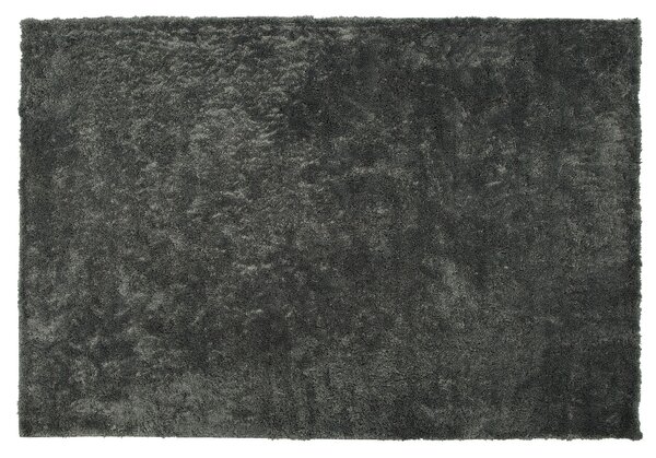 Koberec shaggy tmavosivý zmes bavlny a polyesteru 160 x 230 cm huňatý s vysokým vlasom