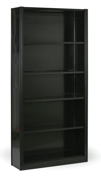 Plechový regál so zadnou stenou, 2100 x 1000 x 300 mm, čierny