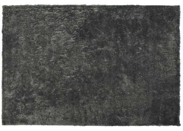Koberec shaggy tmavosivý zmes bavlny a polyesteru 200 x 300 cm huňatý s vysokým vlasom
