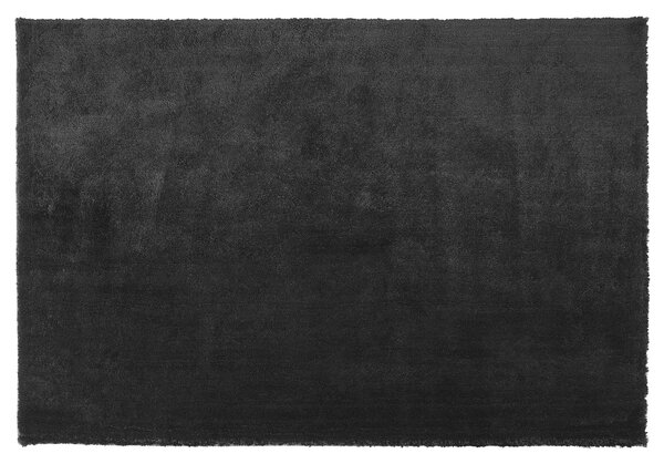 Koberec shaggy čierny zmes bavlny a polyesteru 160 x 230 cm huňatý s vysokým vlasom