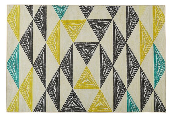 Koberec viacfarebný polyesterový 140 x 200 cm obdĺžnikový s krátkym vlasom geometrický trojuholníkový vzor