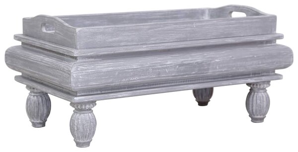 Konferenčný stolík sivý 90x50x40 cm mahagónový masív