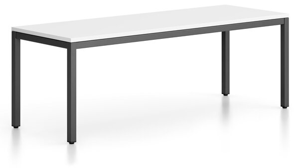 Lavica FRAME, čierna podnož, 1685 x 404 x 468 mm, biela