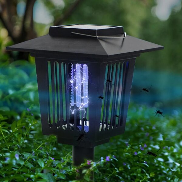 LED solárna lampa na hmyz J-22 čierna