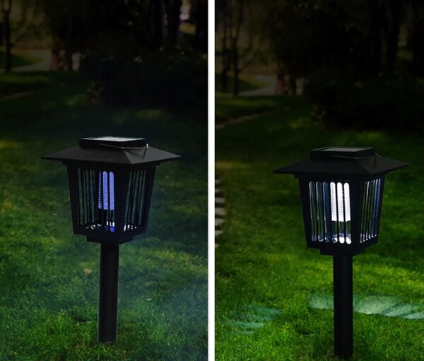 LED solárna lampa na hmyz J-22 čierna