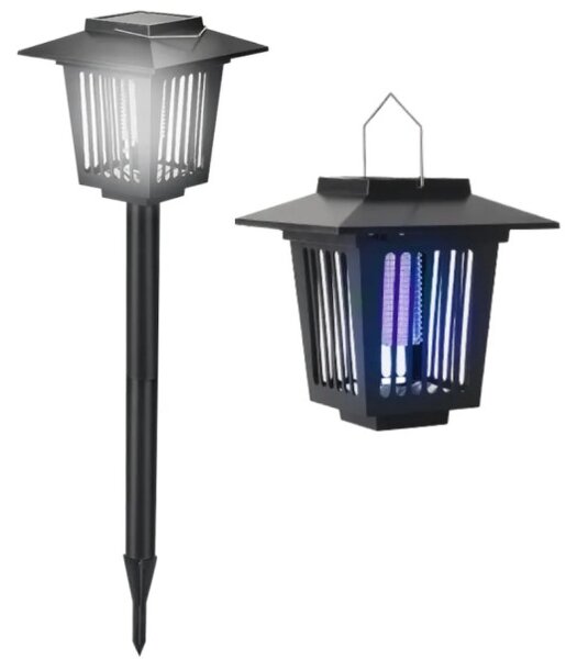 LED solárna lampa na hmyz J-22 čierna