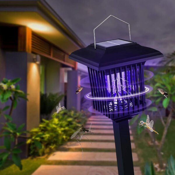LED solárna lampa na hmyz J-22 čierna