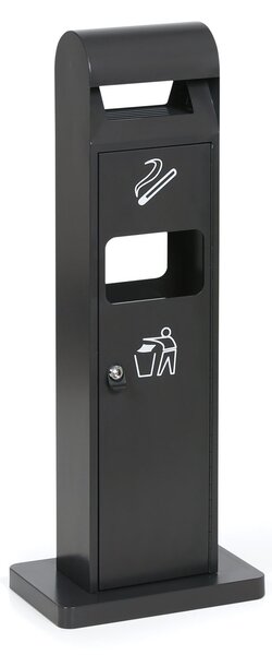Stojanový popolník s odpadkovým košom, 11 l, sivý