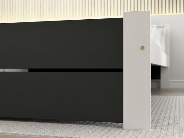 Posteľ IKAROS DOUBLE 140 x 200 cm, antracit/biela Rošt: Bez roštu, Matrac: Bez matraca