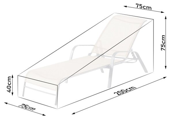 Ochranný obal na záhradné lehátko - čierny