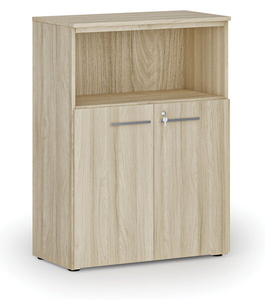 Kombinovaná kancelárska skriňa PRIMO WOOD, 800 x 420 x 1087 mm, dub prírodný