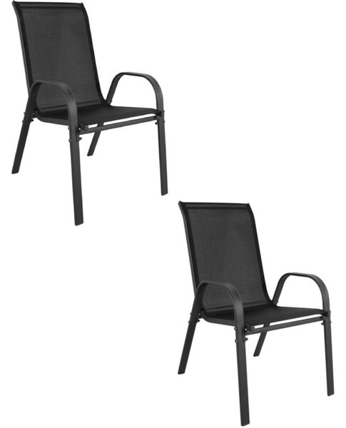 Set dvoch záhradných stoličiek SOFIA čierne (2 ks)