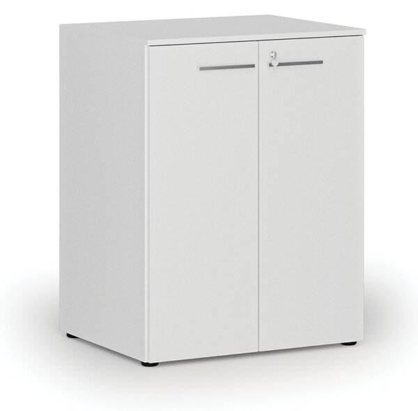 Kancelárska skriňa s dverami PRIMO WHITE, 2 police, 800 x 640 x 1027 mm, biela