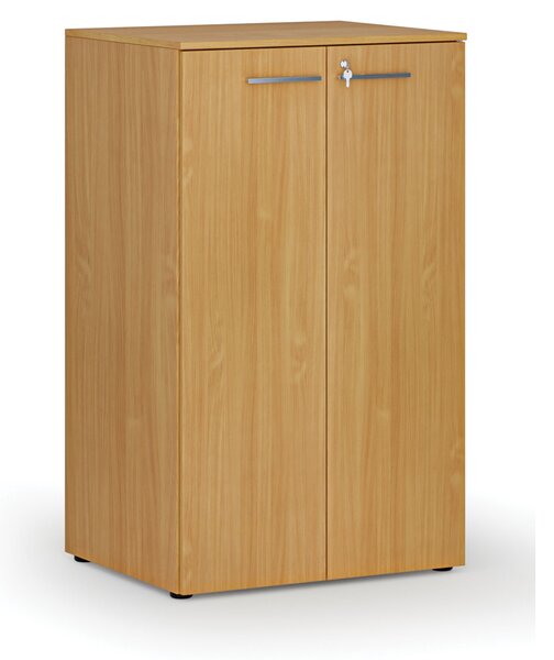 Kancelárska skriňa s dverami PRIMO WOOD, 3 police, 800 x 640 x 1335 mm, buk