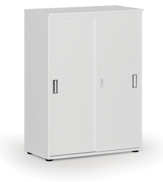 Kancelárska skriňa so zasúvacími dverami PRIMO WHITE, 800 x 420 x 1087 mm, biela