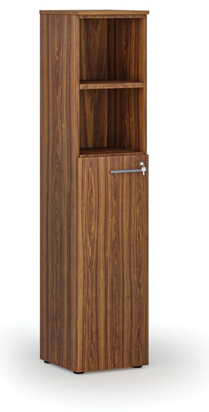 Kombinovaná kancelárska skriňa PRIMO WOOD, dvere na 3 poschodia, 400 x 420 x 1781 mm, orech