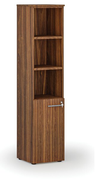 Kombinovaná kancelárska skriňa PRIMO WOOD, dvere na 2 poschodia, 400 x 420 x 1781 mm, orech