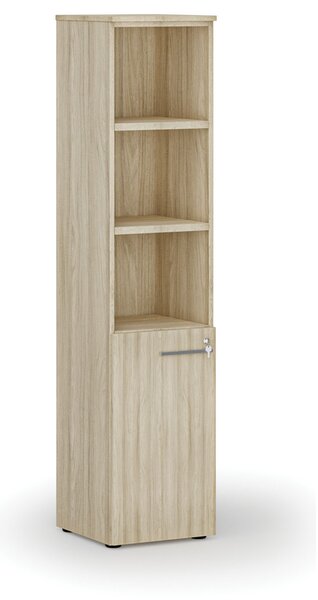 Kombinovaná kancelárska skriňa PRIMO WOOD, dvere na 2 poschodia, 400 x 420 x 1781 mm, dub prírodný